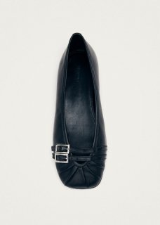 Women's Cendana Black Leather Ballet Flats Women's Cendana Black Leather Ballet Flats